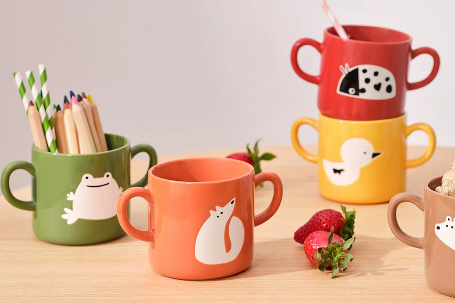 Asa mugs avec hanses : coccinnelle, canard, renard, grenouille ©Asa Selection GmbH Asa mugs avec hanses : coccinnelle, canard, renard, grenouille ©Asa Selection GmbH