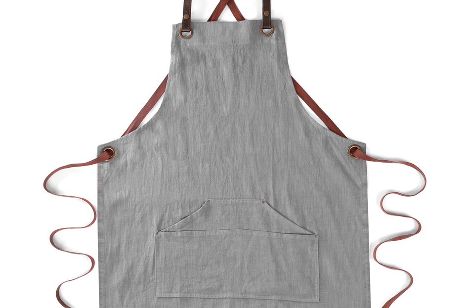 Tablier n°137 en lin gris Tablier n°137 en lin gris