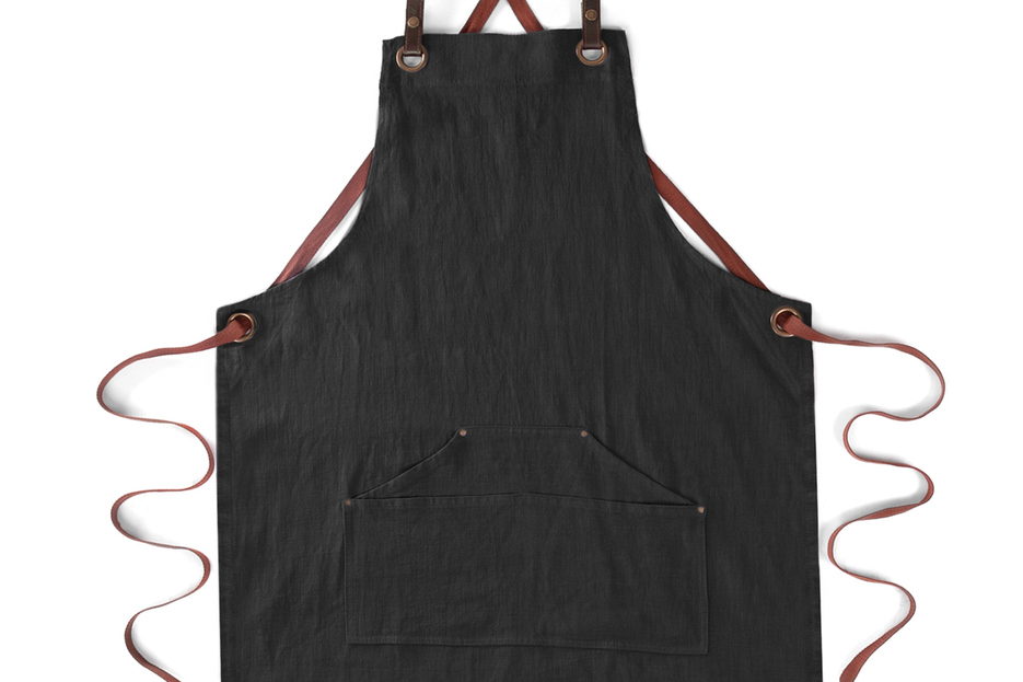 Tablier n°137 en lin noir Tablier n°137 en lin noir