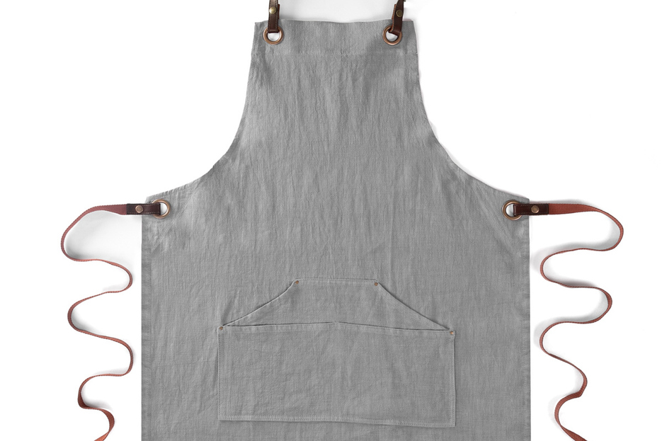 Tablier n°137 en lin gris Tablier n°137 en lin gris