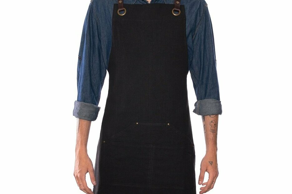 Tablier n°137 en lin noir Tablier n°137 en lin noir