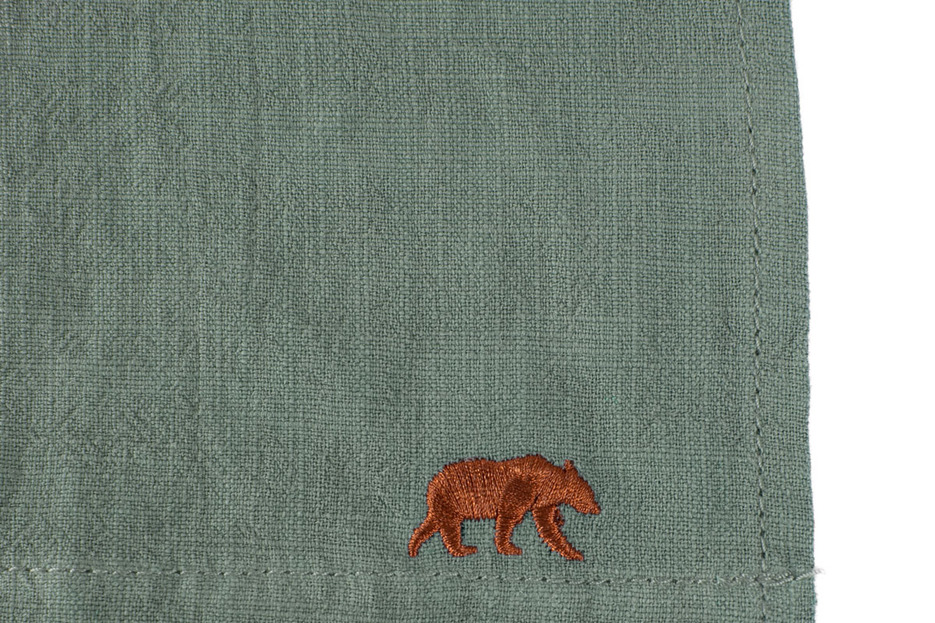 Tablier n°137 en lin vert Tablier n°137 en lin vert