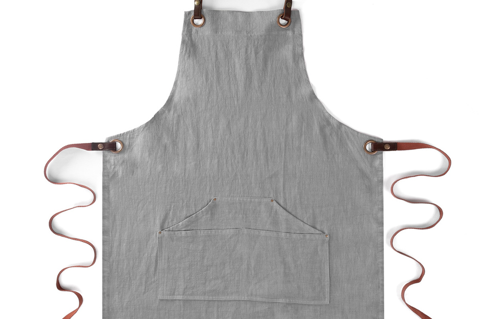 Tablier n°137 en lin gris Tablier n°137 en lin gris