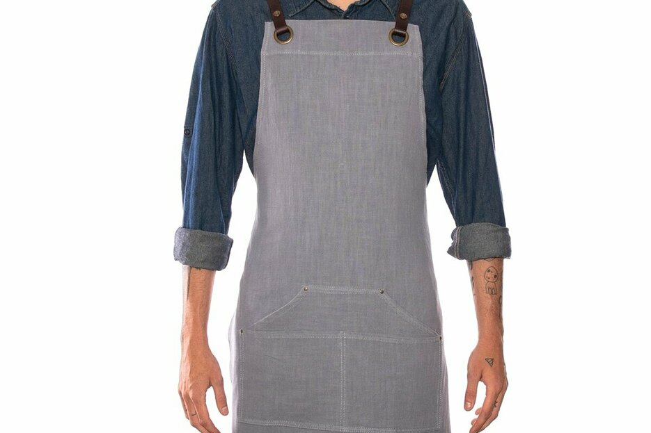 Tablier n°137 en lin gris Tablier n°137 en lin gris