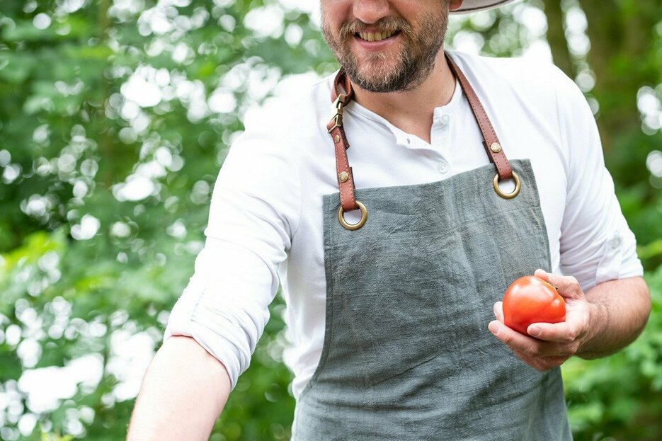 Alaskan Maker Tablier n°137 en lin gris Alaskan Maker Tablier n°137 en lin gris