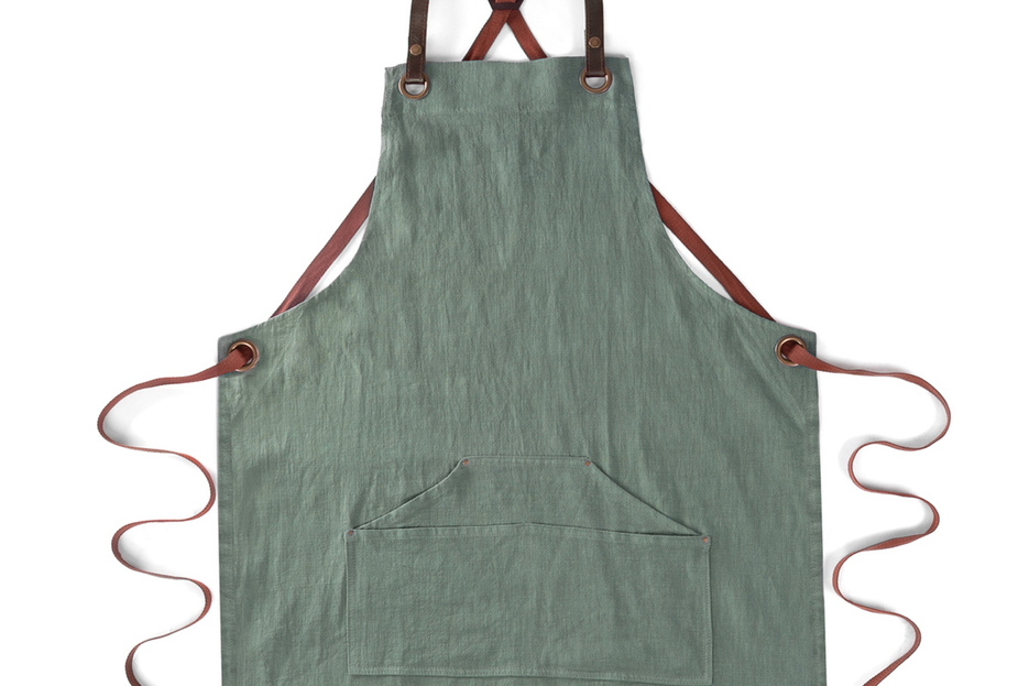 Alaskan Maker Tablier n°137 en lin vert Alaskan Maker Tablier n°137 en lin vert