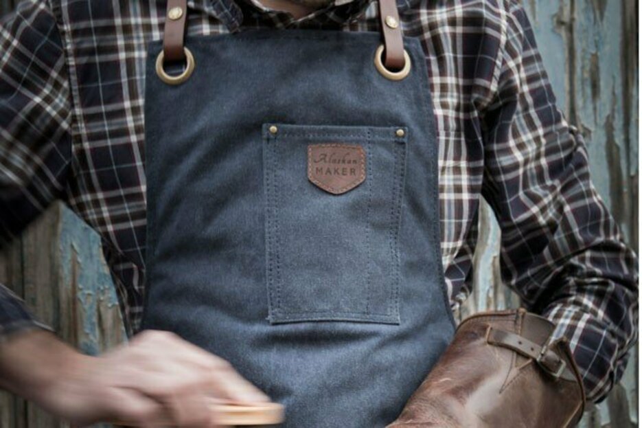 Alaskan Maker Tablier n° 547 cuir bleu marine Alaskan Maker Tablier n° 547 cuir bleu marine