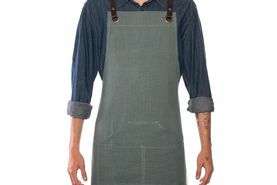 Alaskan Maker Tablier n°137 en lin vert Alaskan Maker Tablier n°137 en lin vert