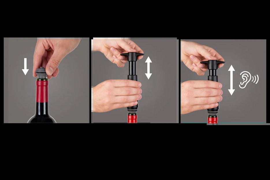 VACUVIN Lot de 2 Bouchons gris VACUVIN Lot de 2 Bouchons gris