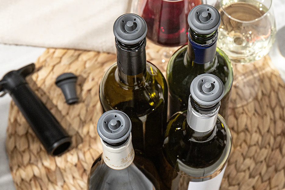 VACUVIN Lot de 2 Bouchons gris VACUVIN Lot de 2 Bouchons gris